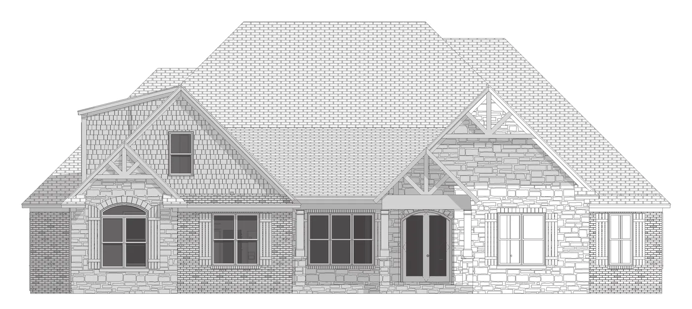 Front elevation drawing of a home in Dorchester County, SC financed with a VA One-Time Close loan