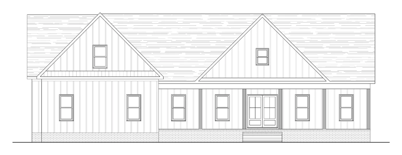 Front elevation drawing of a home in Franklin County, NC financed with a VA One-Time Close loan, built by Scott Dickerson, Dickerson Builders
