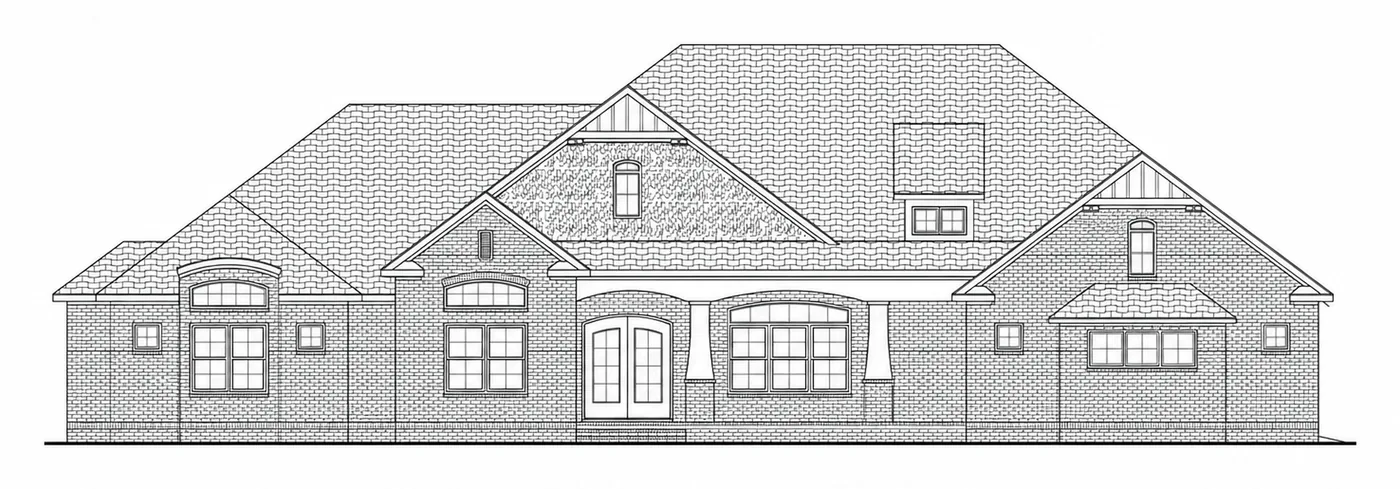 Front elevation drawing of a home in Kershaw County, SC financed with a VA One-Time Close loan, built by Progressive Home Builders Inc